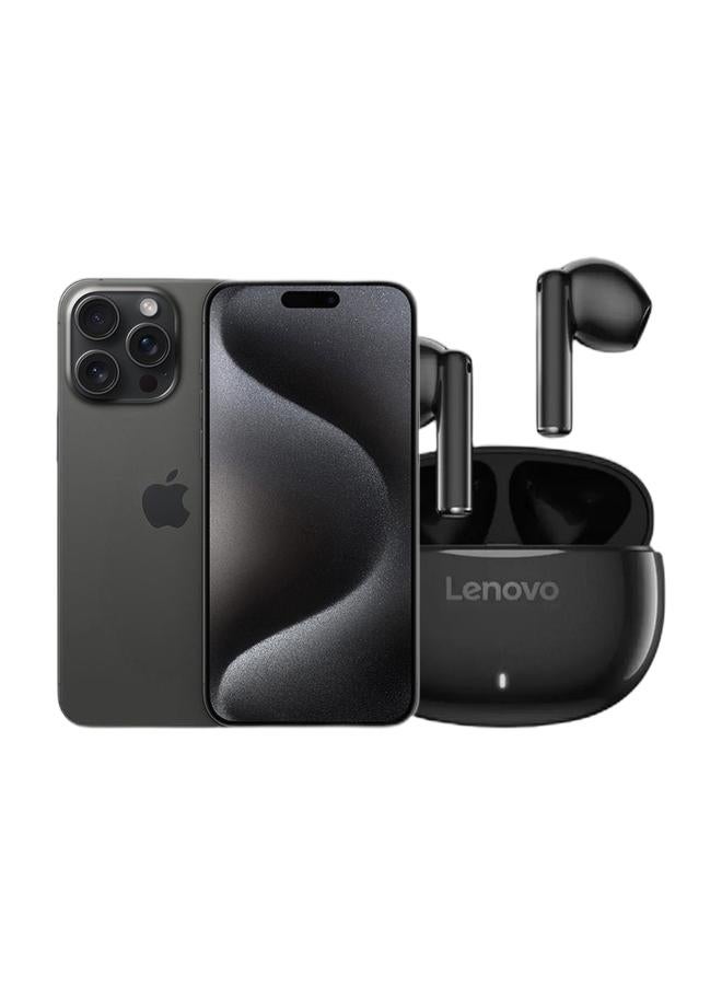 Apple Renewed - iPhone 15 Pro Max 256GB Black Titanium 5G With Facetime - International Version & Renewed - E310 True Wireless Stereo Earbuds, Bluetooth 5.3, 13mm Drivers, AI Call Noise Reduction, 20 Hours Playtime, USB-C Charging, Lightweight - Black , with 1-Year Replacement Warranty Bundle - Image 1